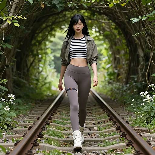 Cinematic Girl on Nature Trail