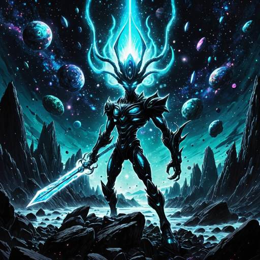Cosmic Alien Overlord with Crystal Sword