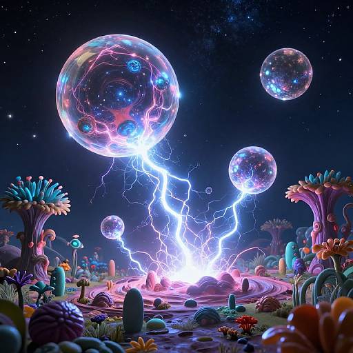 Giant Glowing Plasmoids on Alien Planet