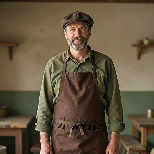 Middle-aged Man in Grillmaster Costume