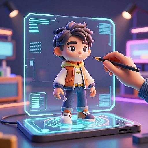 3D Avatar Maker in Futuristic Studio