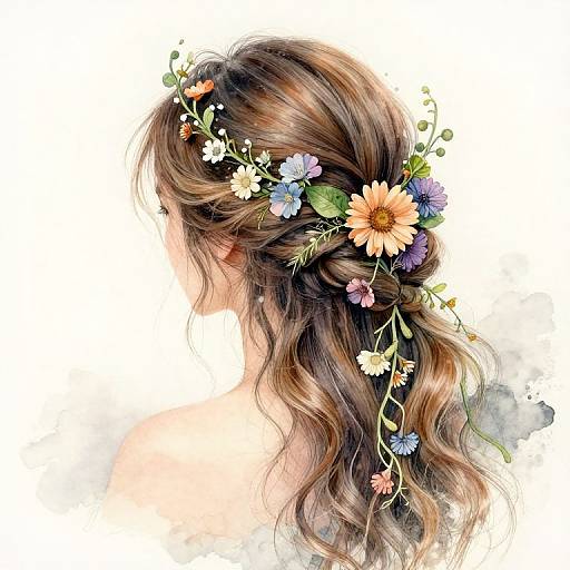 Whimsical Nature-Inspired Hairstyle Art