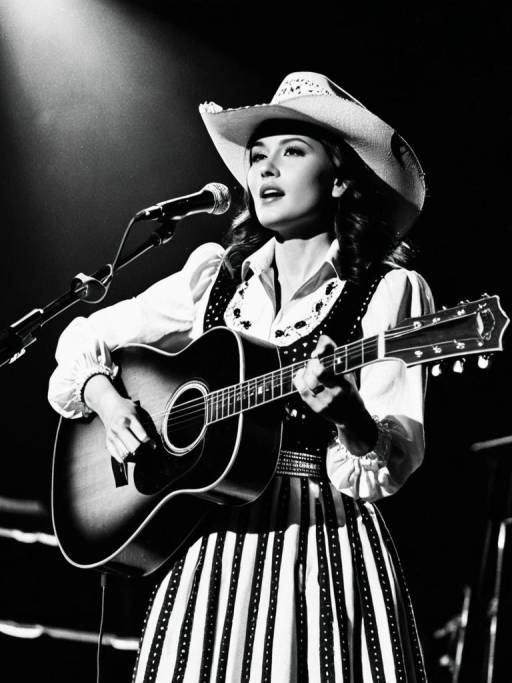 Woman Singing Country Music on Stage