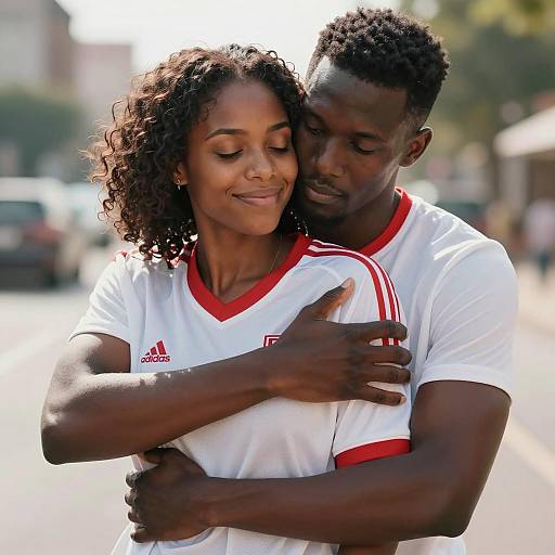 Intimate Embrace of a Black Couple