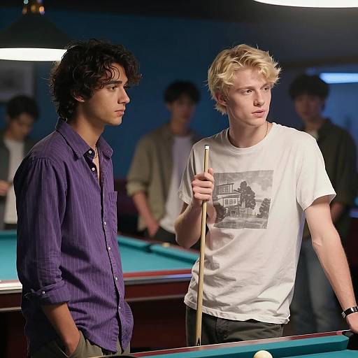 Friends at a Dimly Lit Bar Scene