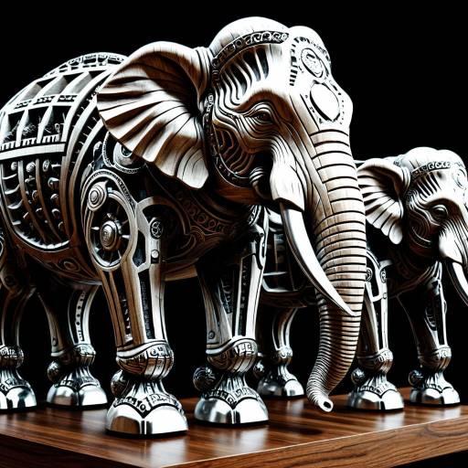 Biomechanical Elephant Wooden Statues