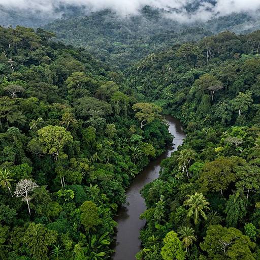 Aerial View of Dense Tropical Rainforest