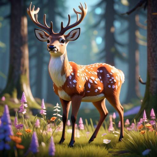 Enchanted Cartoon Deer Character Portrait Enchanted Cartoon Deer Character Portrait