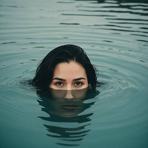 Woman Partially Submerged in Water