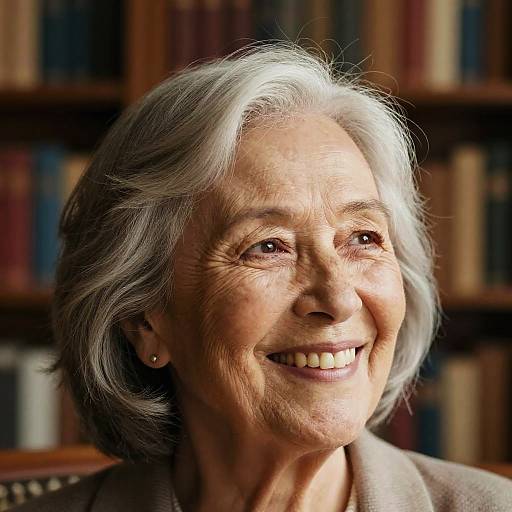 Rembrandt-Lit Cheerful Elderly Woman Portrait