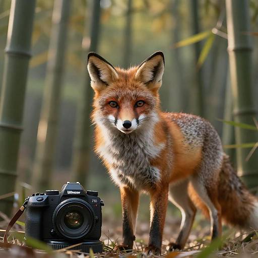 Mystical Fox in Serene Bamboo Grove