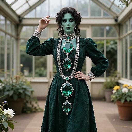 Victorian Ghost in Emerald Chunky Jewelry