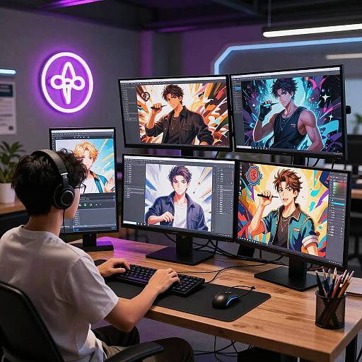 Futuristic Fan Art Creator Workspace