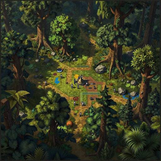 Detailed DnD 5e Fantasy Forest Battlemap