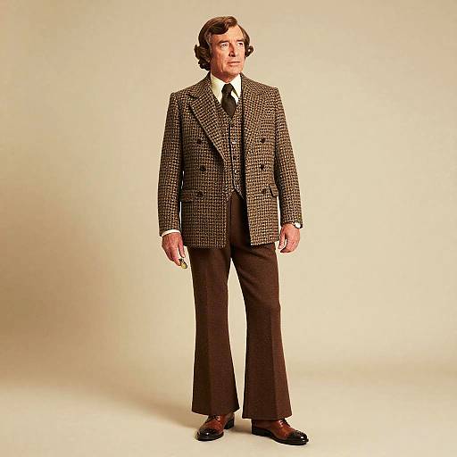 Dapper Middle-Aged Man in Retro 70s Style
