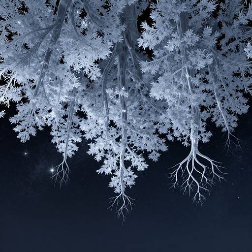 Surreal Upside-Down Frosted Forest