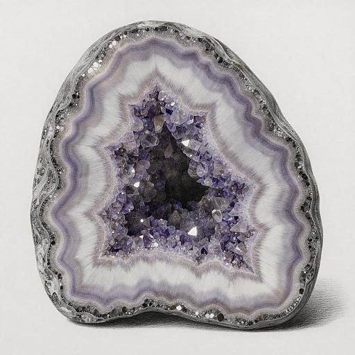 Hyperrealistic Amethyst Geode Pencil Drawing