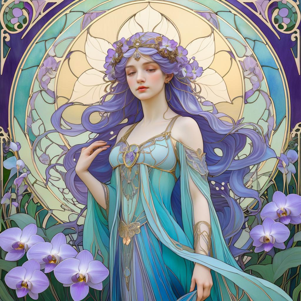 Mystical Fae in an Art Nouveau Garden