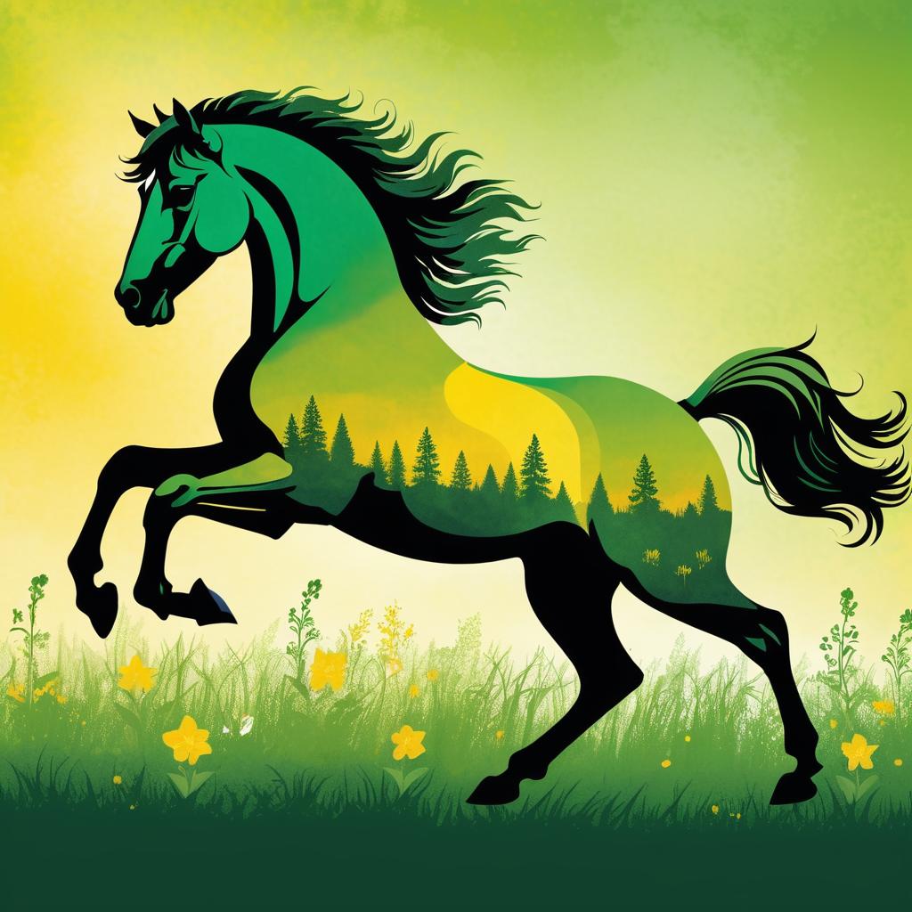 Noble Centaur Galloping in Vibrant Meadow