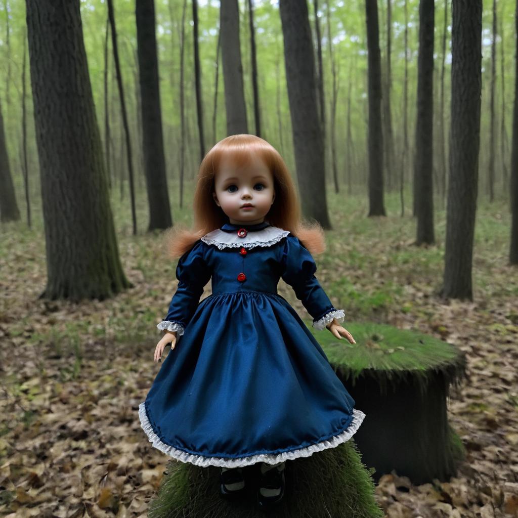 Creepy Haunted Doll in Mysterious Woods