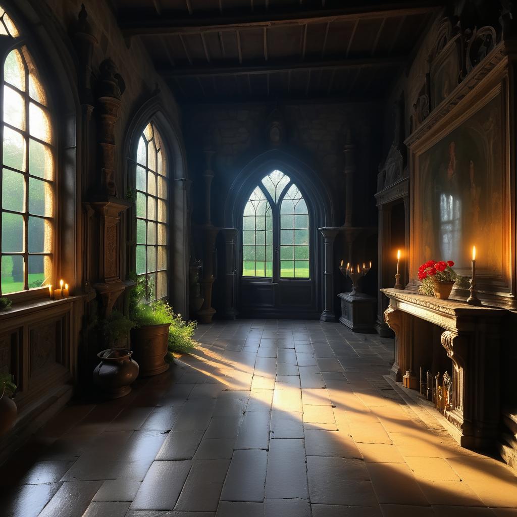 Gothic Manor: A Cinematic Interior Scene