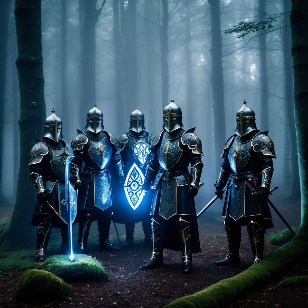 Epic Knightly Guardians in Enchanted Forest