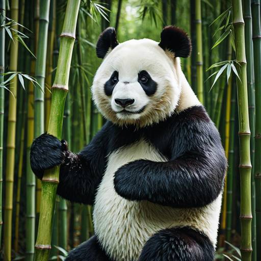 Panda Among Bamboo Stalks Panda Among Bamboo Stalks