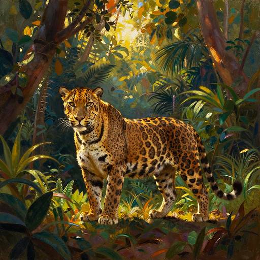 Majestic Panther in Golden-Hour Canopy