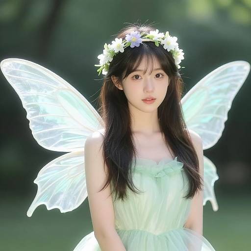 Fairy Girl with Floral Headband