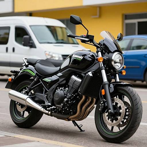 Shiny Black Kawasaki Vulcan Motorcycle