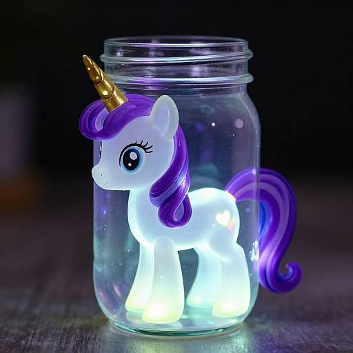 Glowing Unicorn Mason Jar Art