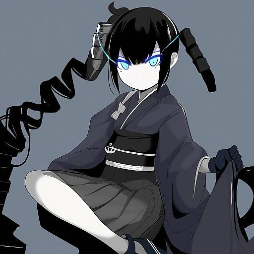 Illustration of Ancient destroyer oni, kantai collection in the style of Surio