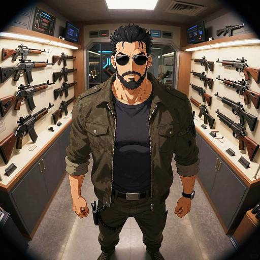 Cyborg at Sci-Fi Gun Shop