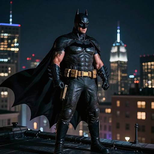 Andrew Tate as Batman on Rooftop