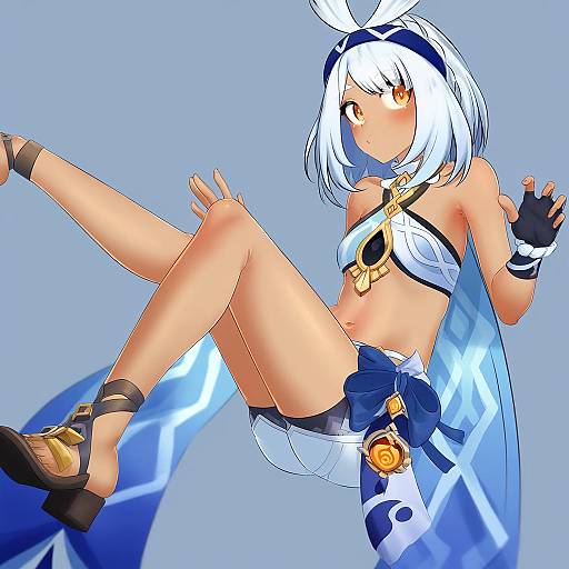 Illustration of Mualani (genshin impact), genshin impact in the style of Yamauchi (conan-comy)