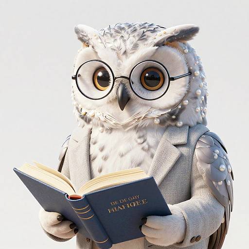 3D Realistic Scholarly Owl Portrait