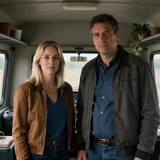 Industrial Vehicle Portrait of Two People