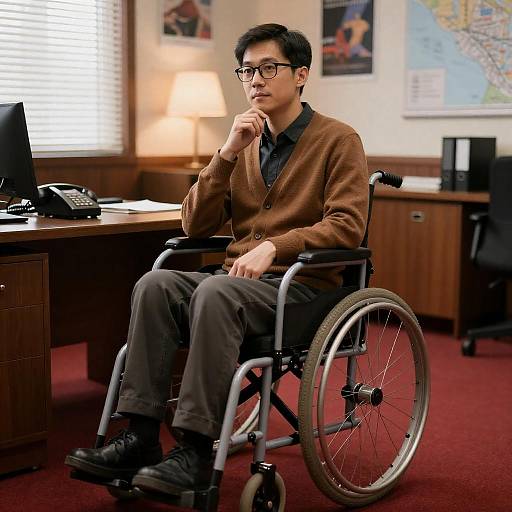 Office Portrait of a Man in Wheelchair