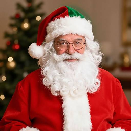 Male Santa Claus with Christmas Tree