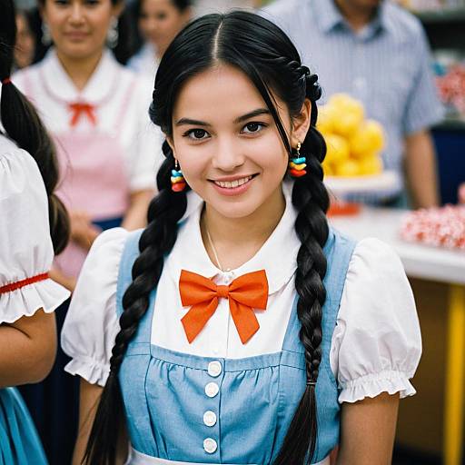 Smiling Girl in Candy Inventor Costume