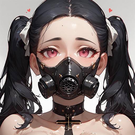 Van Gogh Style Oil Painting with Gas Mask