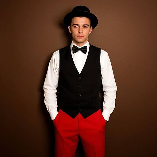 Speakeasy Style Man in Red Pants