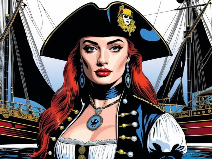 Sophie Turner as a Pirate Queen Portrait