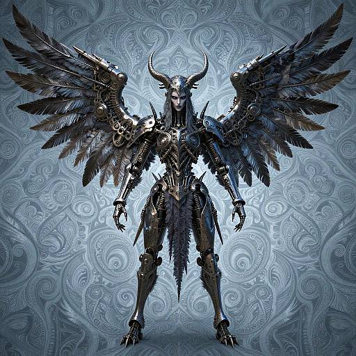 Gothic Warrior with Mechanical Wings