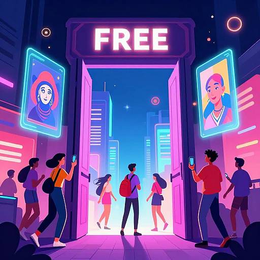 Neon Digital Doorway to AI Art