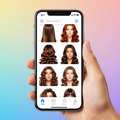 Virtual Hair Color Changer App on Smartphone