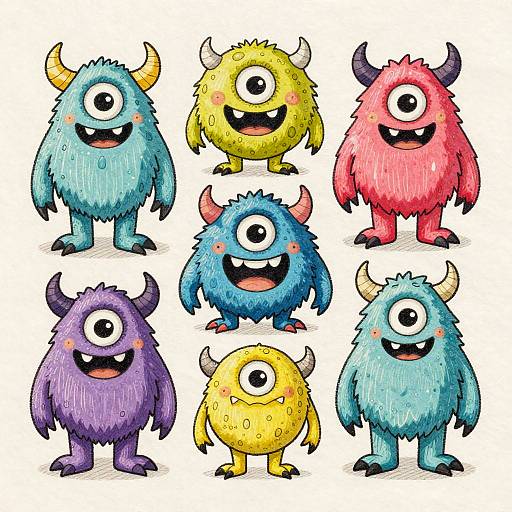 Whimsical Monster Doodle Art