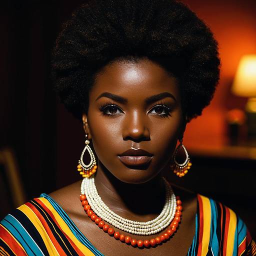 Portrait of African Woman in Traditional Dress