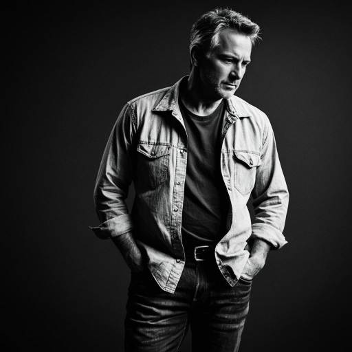 Middle-aged Man in Casual Denim Outfit
