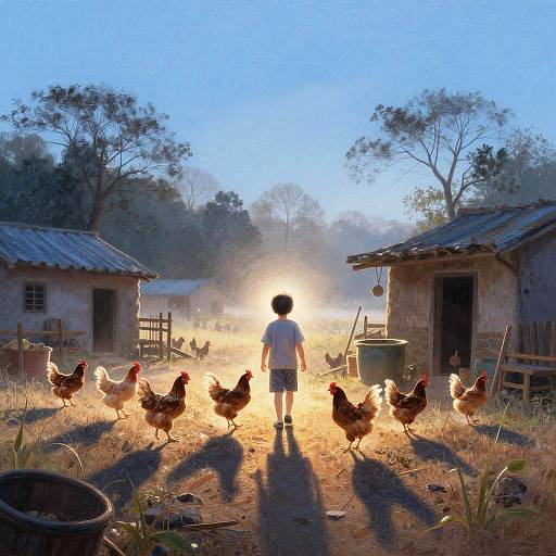 Tranquil Dawn on Rustic Farmstead